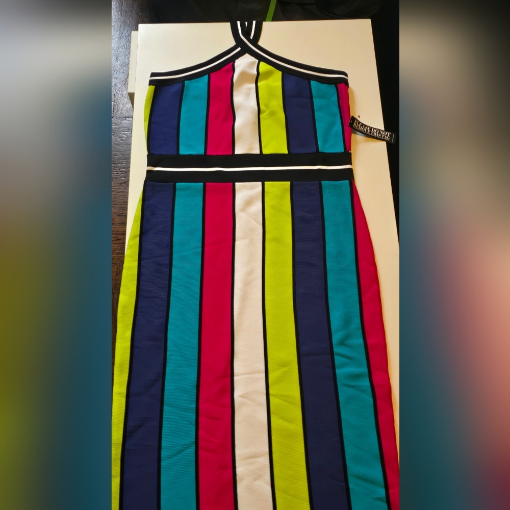 Colorful Striped Halter Dress